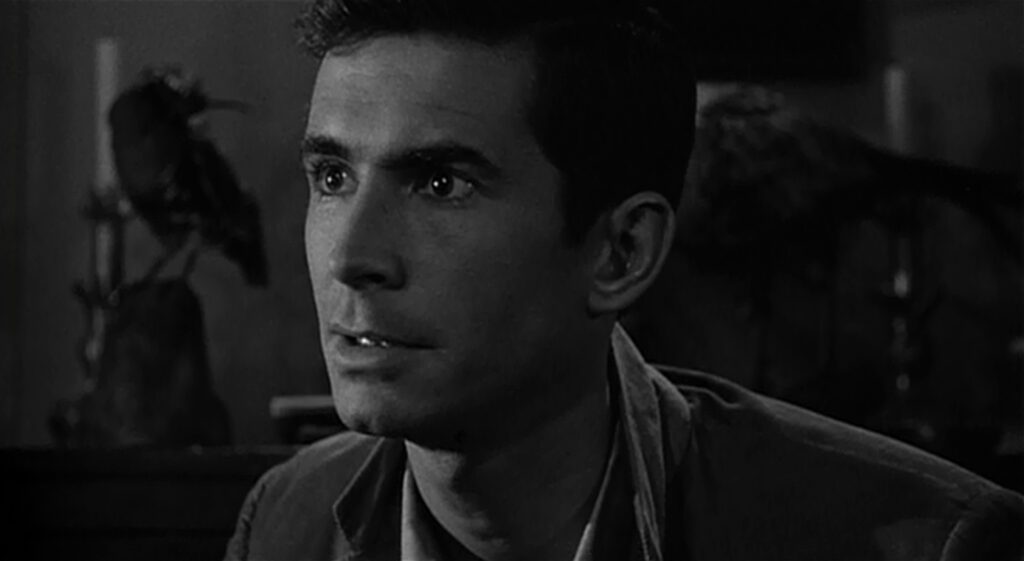 Psycho - Alfred Hitchcock - Anthony Perkins - Norman Bates - birds - taxidermy - close-up