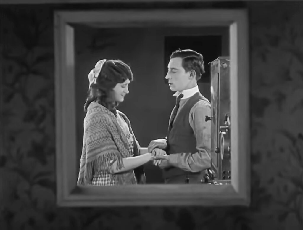 Sherlock Jr. - Buster Keaton - Kathryn McGuire - projection booth - ending