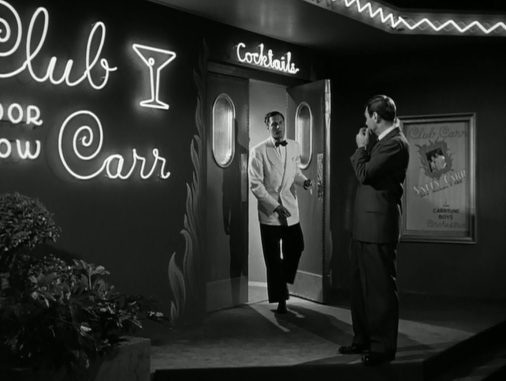 Phone Call from a Stranger - Jean Negulesco - Craig Stevens - Gary Merrill - Mike Carr - David Trask - nightclub - neon signs