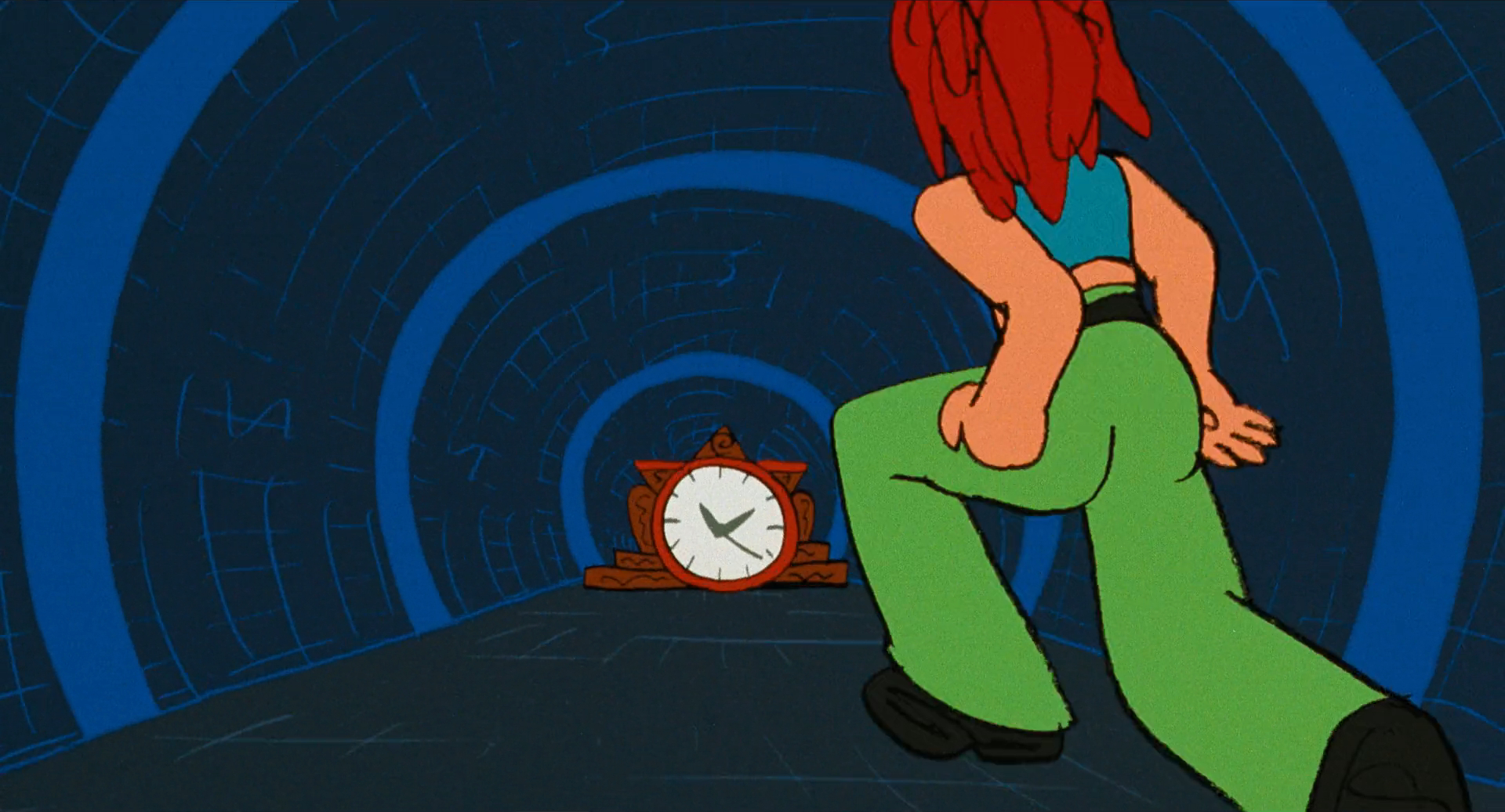 Run Lola Run - Lola rennt - Tom Tykwer - cartoon - titles - clock - tunnel